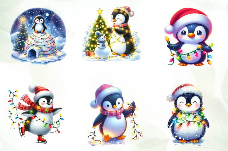 Christmas Penguin Funny Penguin Clipart Bundle - CraftNest - Digital Crafting and Art
