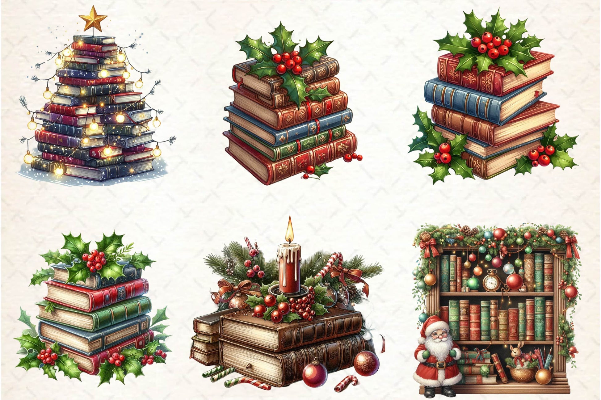 Vintage Book Christmas Clipart Bundle - CraftNest - Digital Crafting and Art