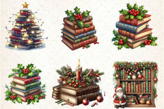 Vintage Book Christmas Clipart Bundle - CraftNest - Digital Crafting and Art