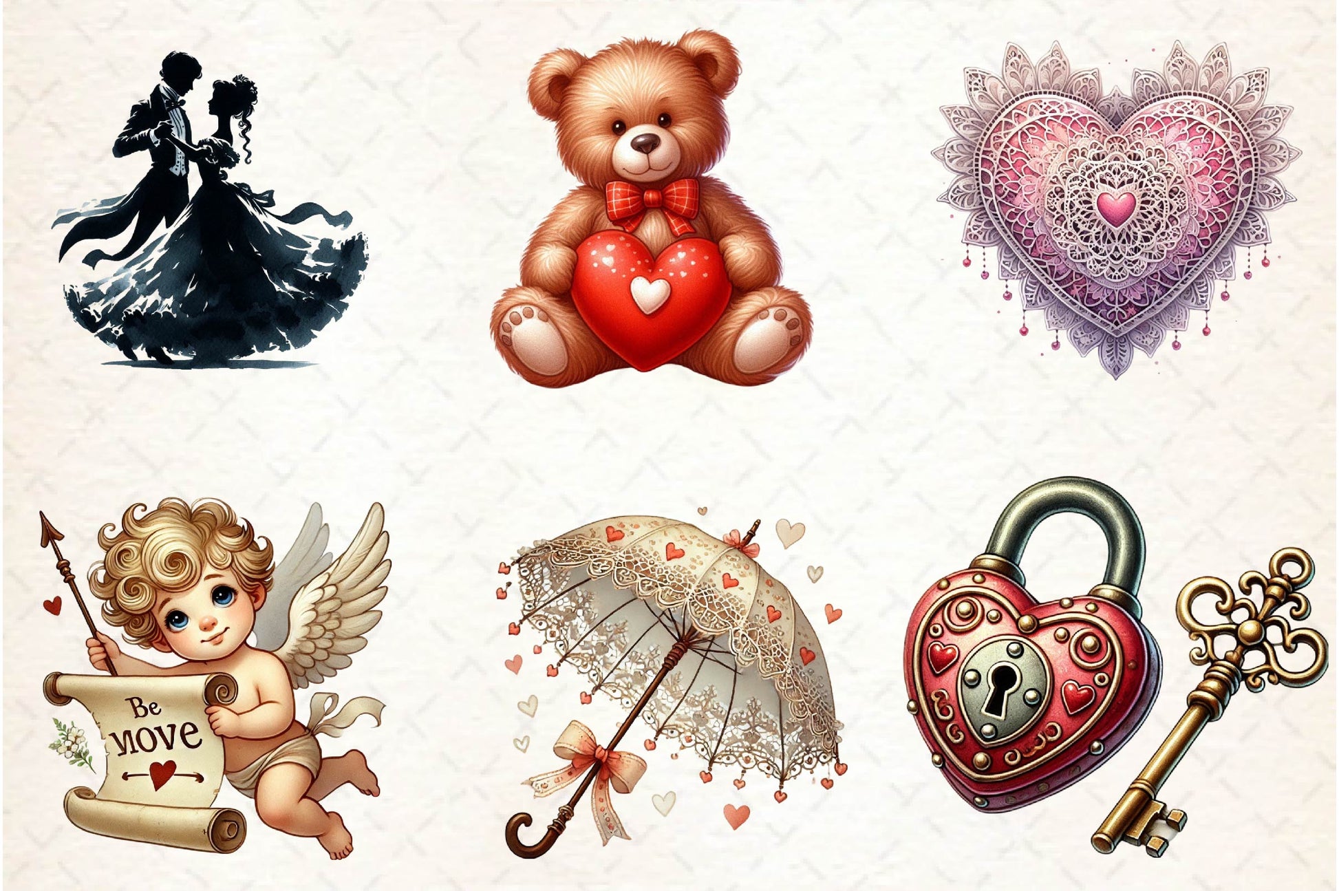 Vintage Valentine Clipart Bundle - CraftNest - Digital Crafting and Art