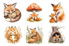 Cozy Fox Family Clipart Bundle - CraftNest - Digital Crafting and Art