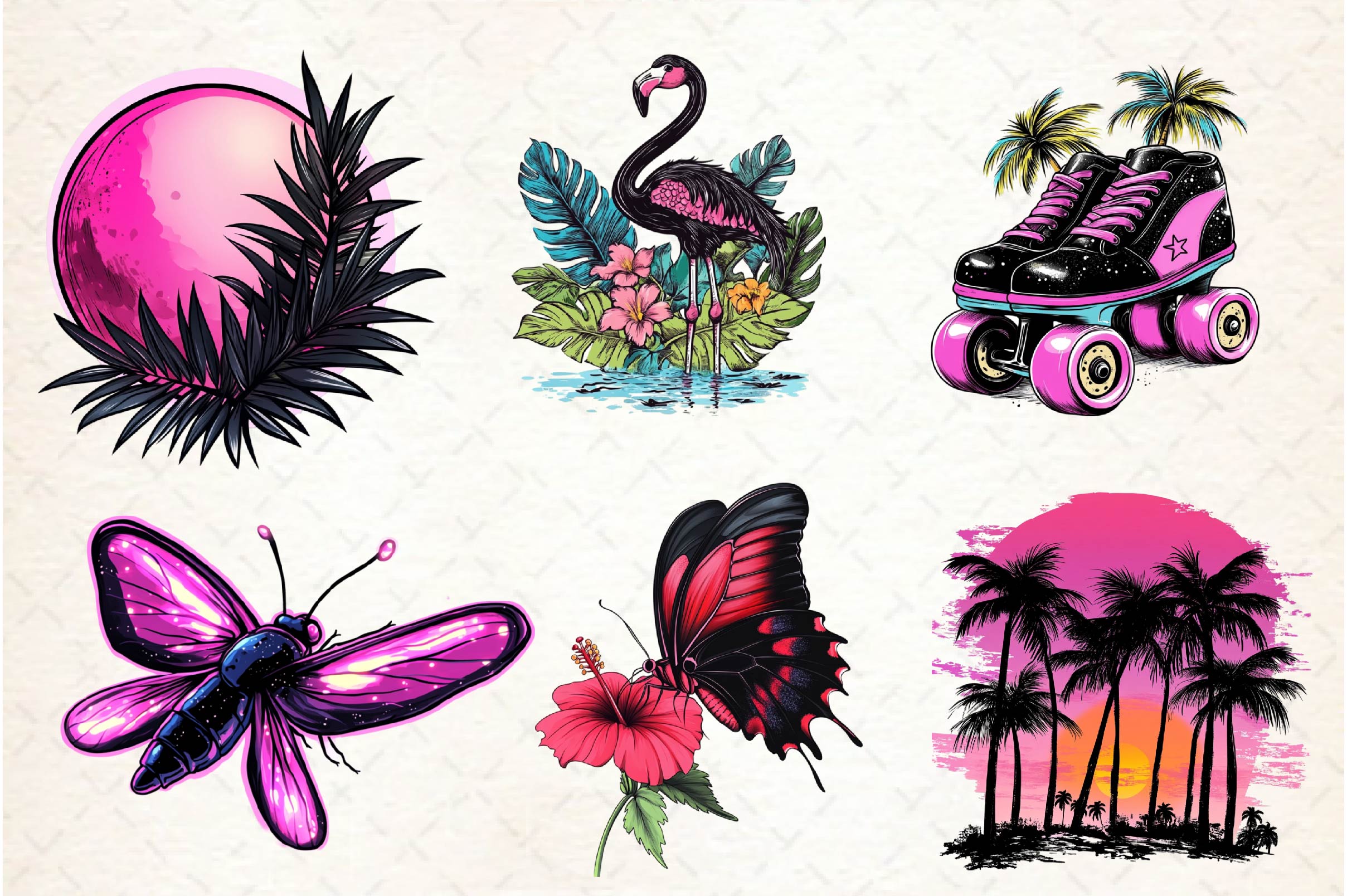 Back And Pink Summer Clipart Bundle - CraftNest - Digital Crafting and Art