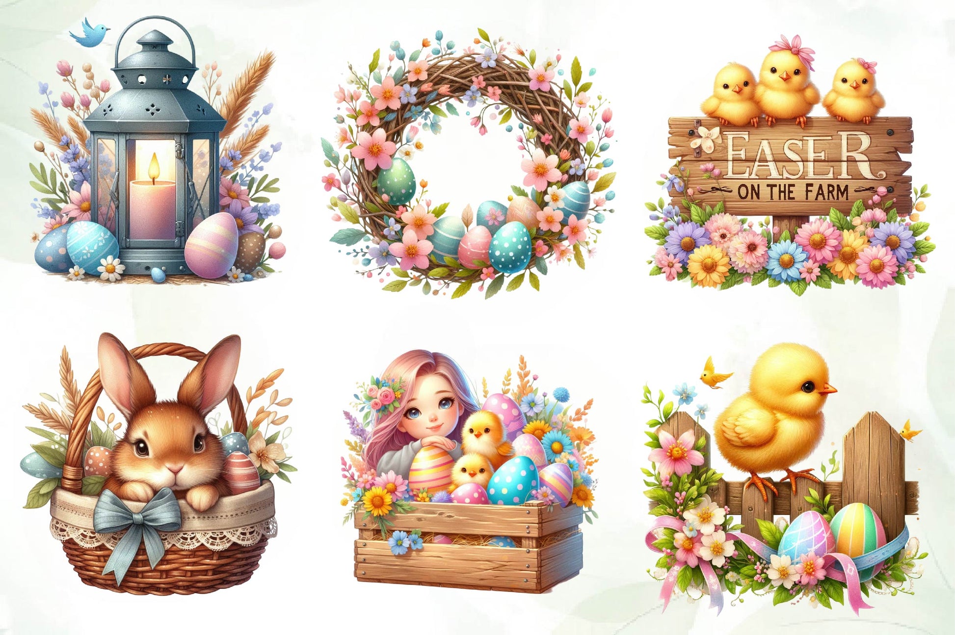 Country Farmhouse Easter Clipart Bundle 1 - CraftNest - Digital Crafting and Art