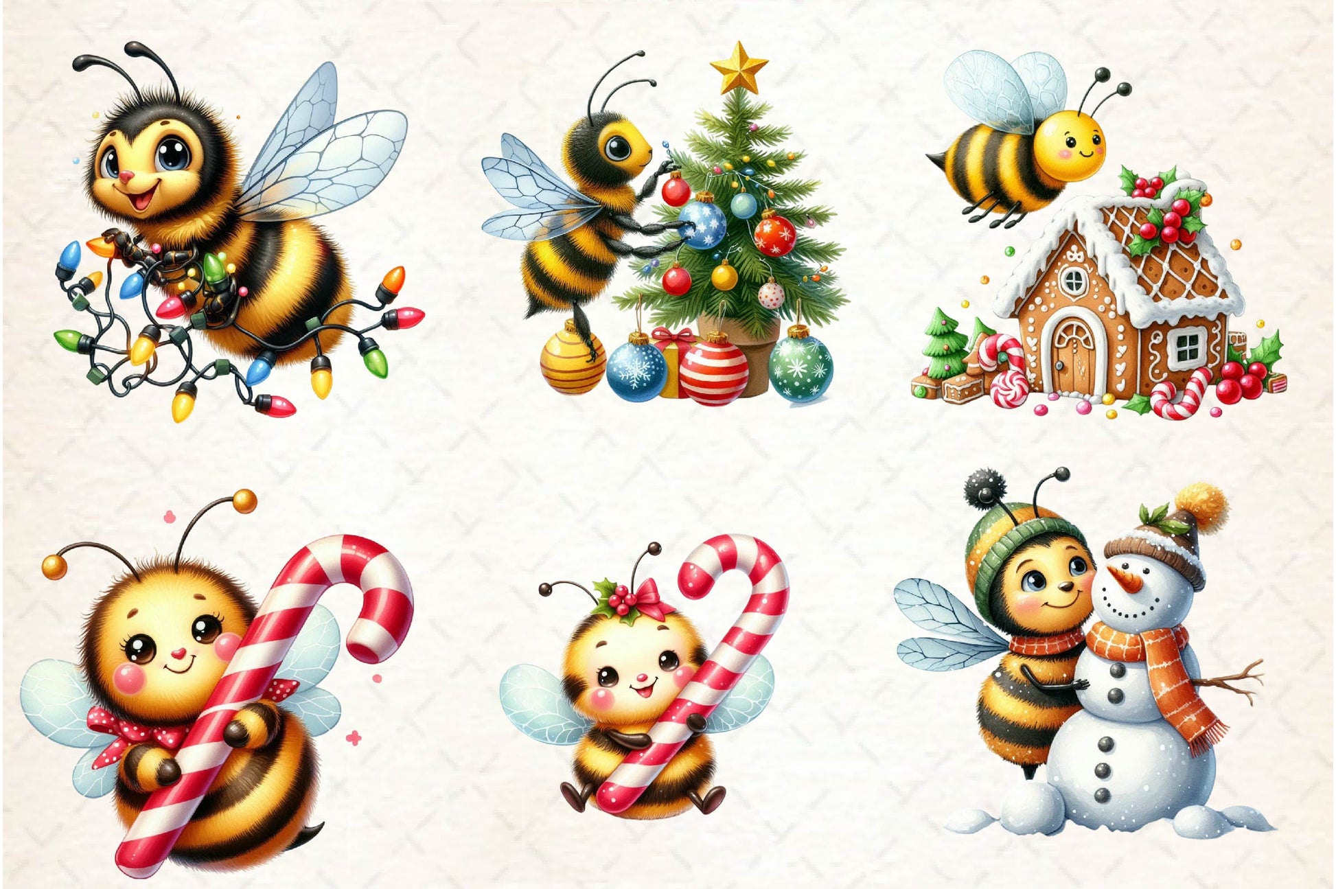 Christmas Bees Clipart Bundle - CraftNest - Digital Crafting and Art