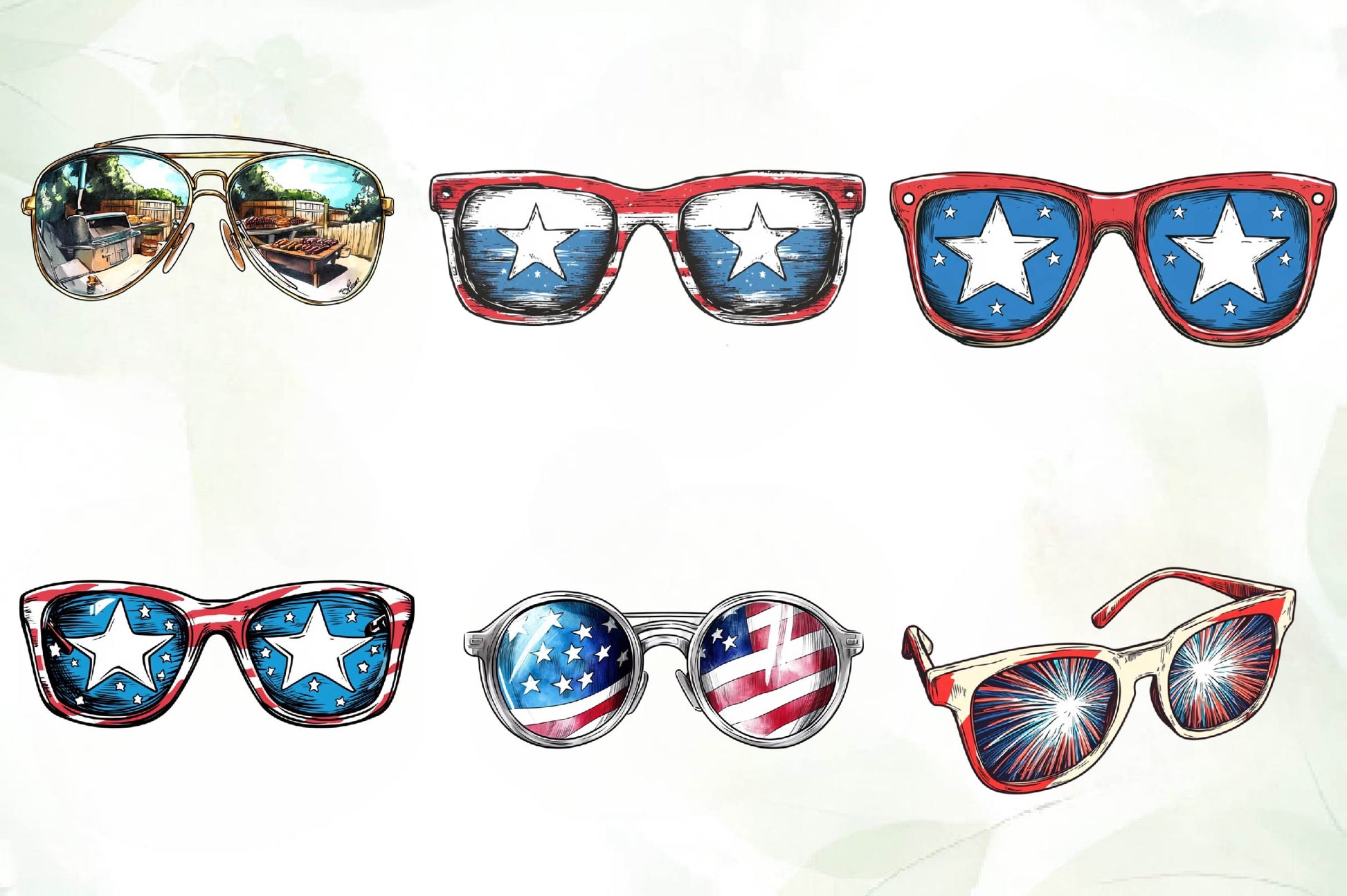 4th Of July Sunglasses Clipart Bundle - CraftNest - Digital Crafting and Art