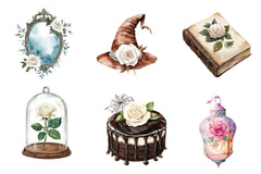 Brown Halloween & White Roses Clipart Bundle - CraftNest - Digital Crafting and Art