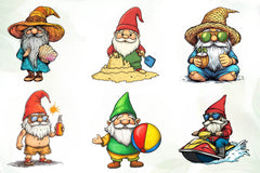 Summer Beach Gnome Clipart Bundle - CraftNest - Digital Crafting and Art
