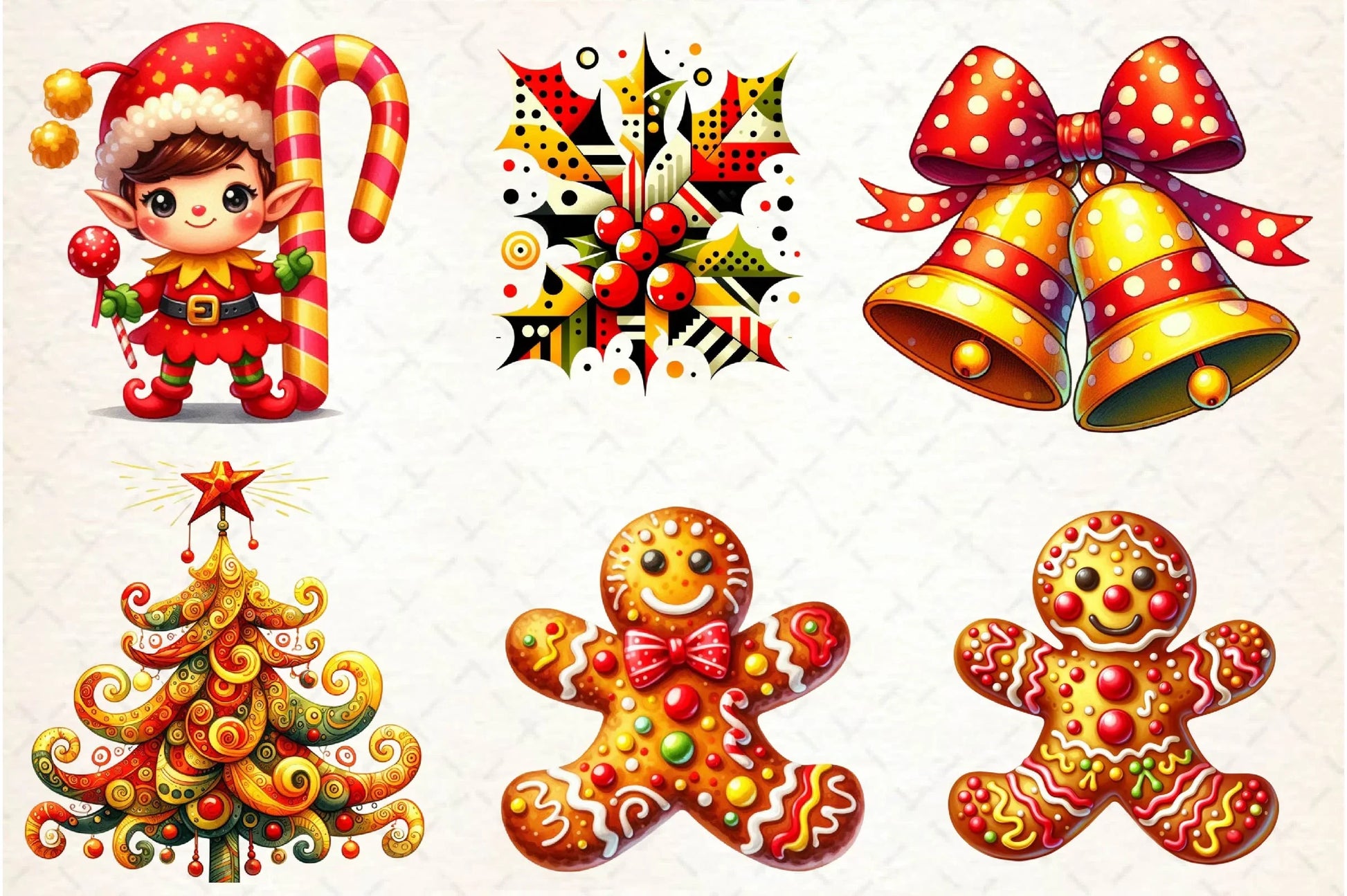 Cute Funky Christmas Clipart Bundle - CraftNest - Digital Crafting and Art