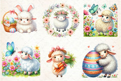 Cute Easter Sheep Clipart Bundle - CraftNest - Digital Crafting and Art