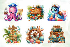 Summer Nautical Collection Clipart Bundle - CraftNest - Digital Crafting and Art