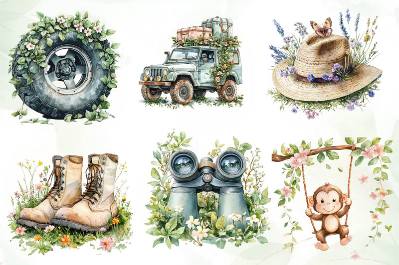 Spring Safari Time Clipart Bundle - CraftNest - Digital Crafting and Art