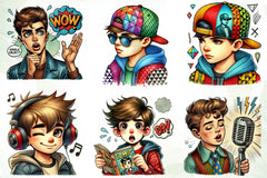 Pop Art Boy Clipart Bundle - CraftNest - Digital Crafting and Art