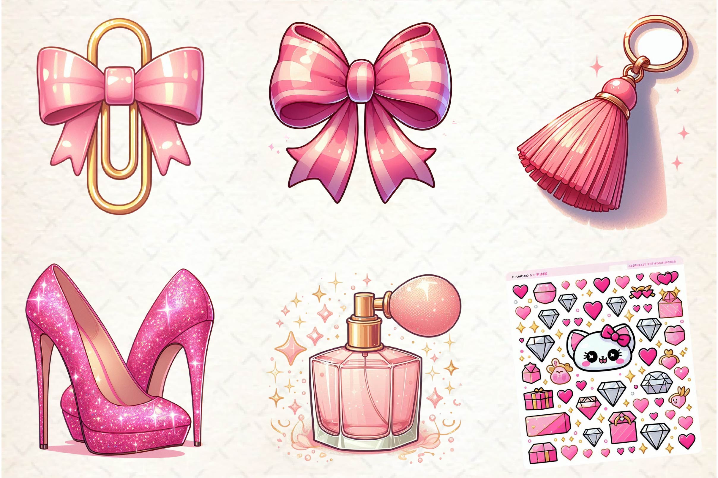 Glam & Pink Planner Clipart Bundle - CraftNest - Digital Crafting and Art