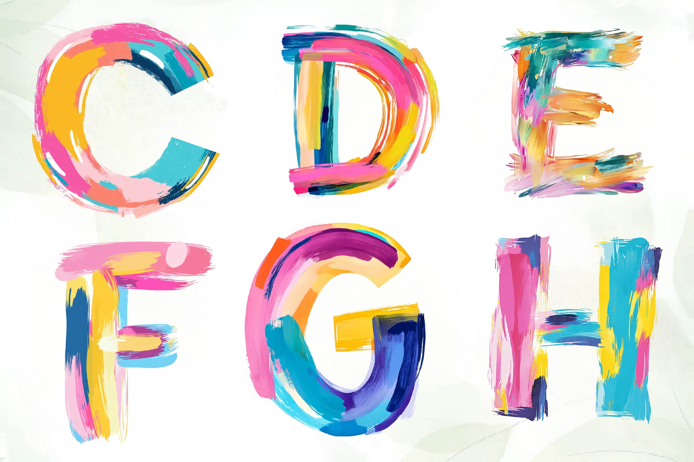 Brushstroke Letters Alphabet Clipart Bundle - CraftNest - Digital Crafting and Art