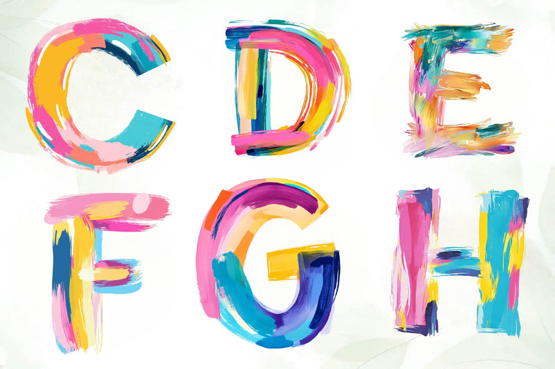 Brushstroke Letters Alphabet Clipart Bundle - CraftNest - Digital Crafting and Art