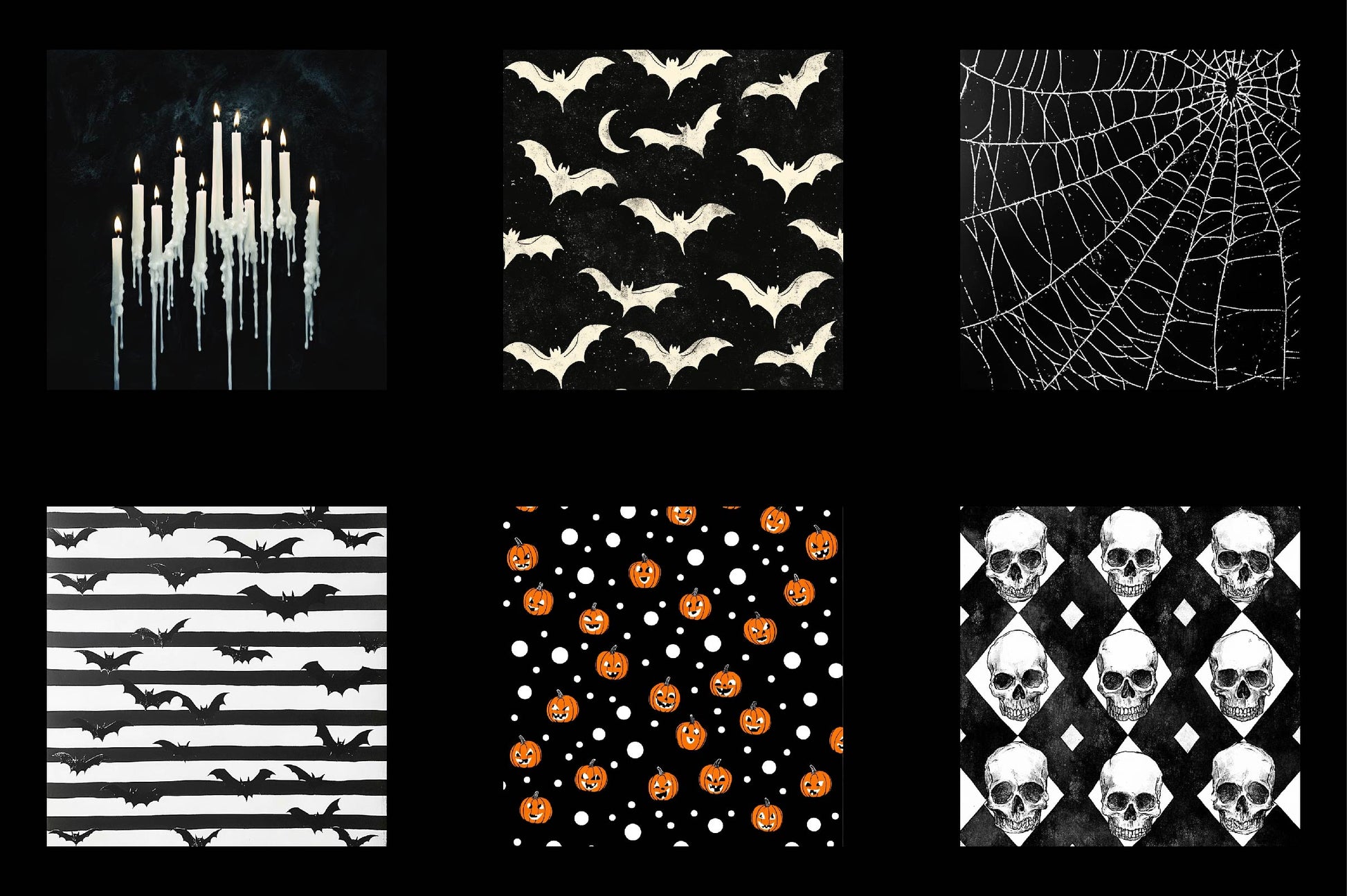 Black And White Halloween Digital Paper - CraftNest - Digital Crafting and Art