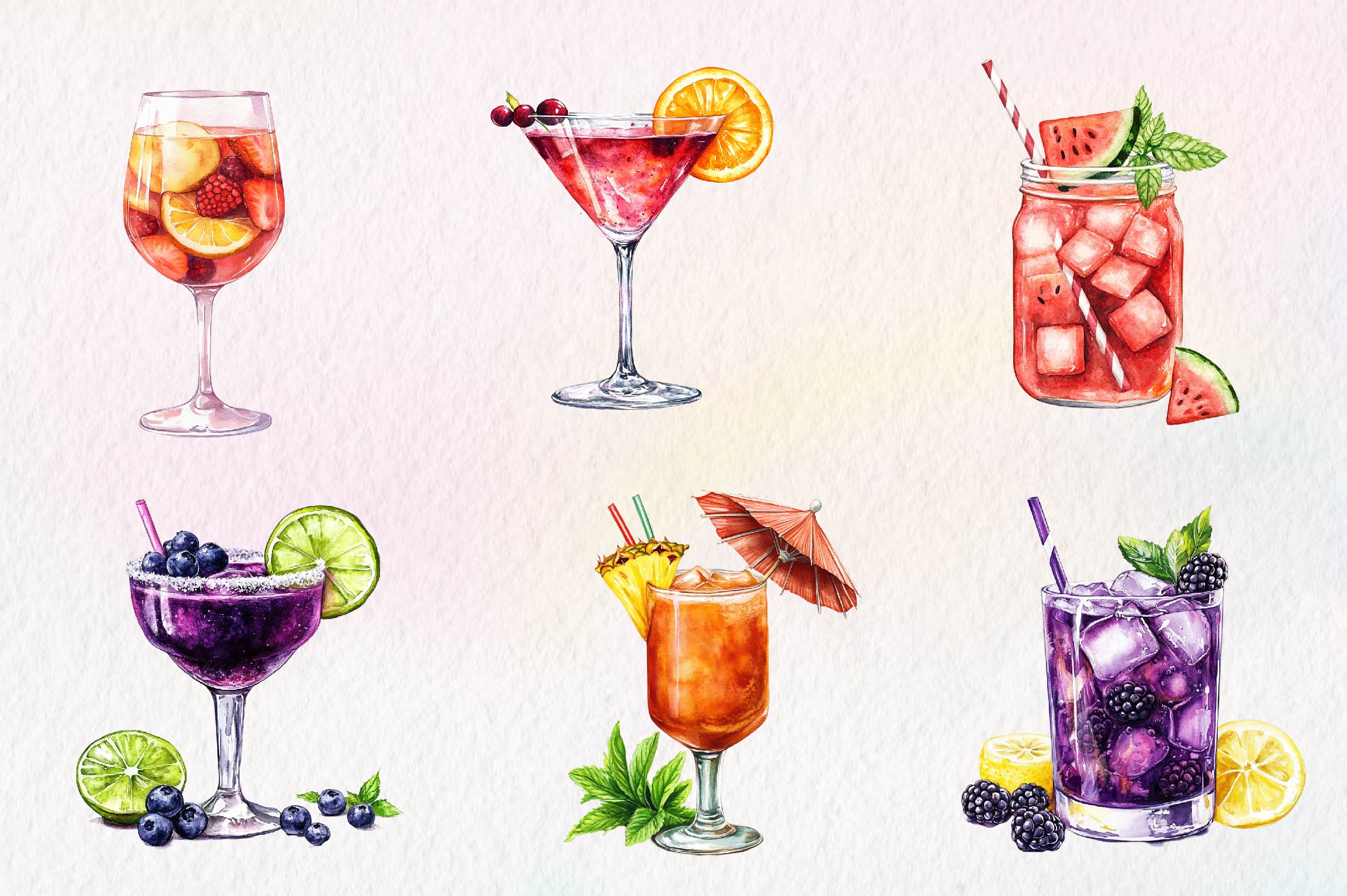 Cocktails Clipart Bundle - CraftNest - Digital Crafting and Art