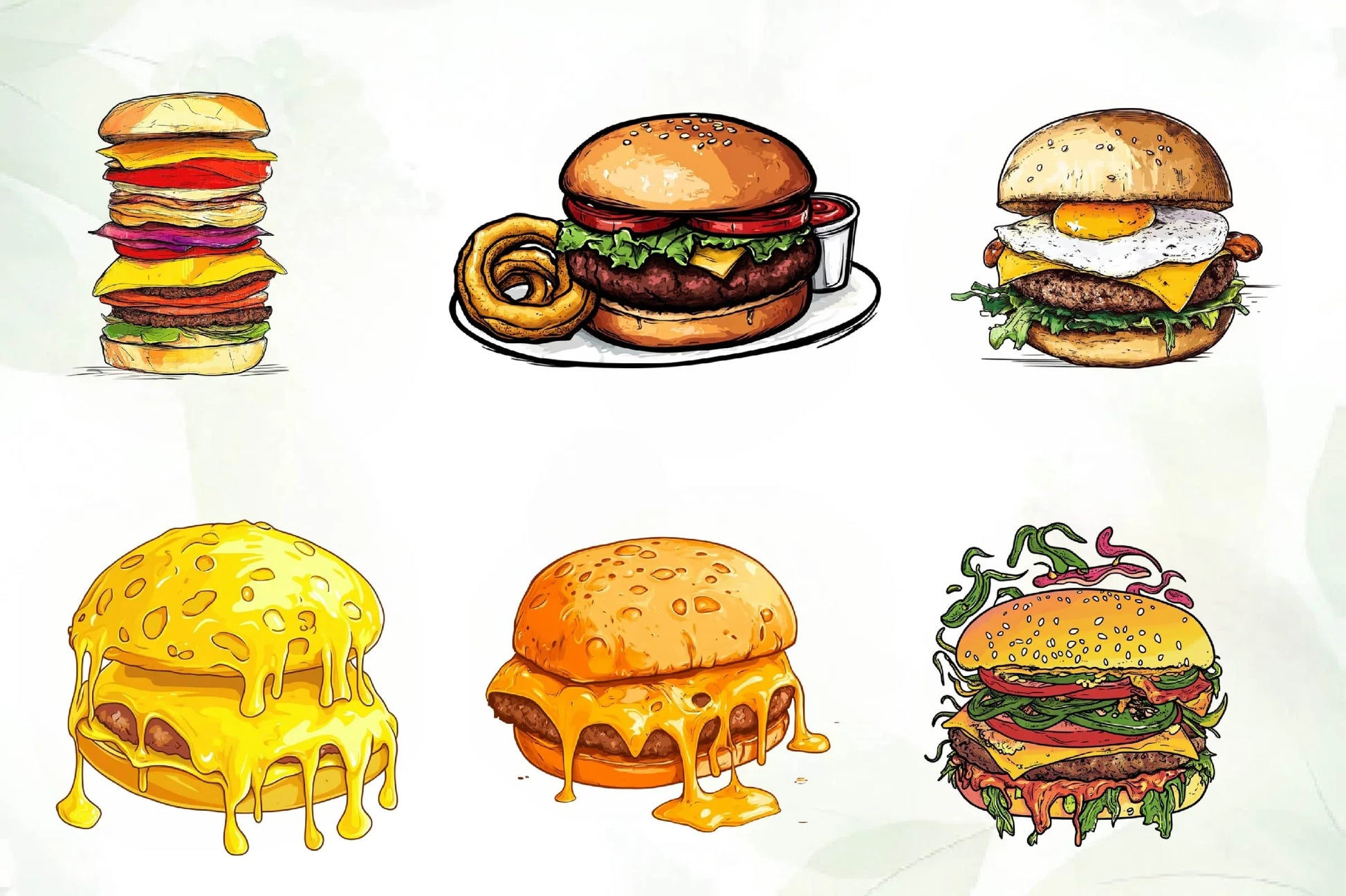 Cheeseburger Clipart Bundle - CraftNest - Digital Crafting and Art