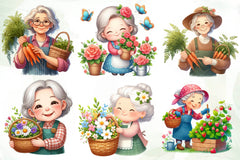 Gardening Grandma Clipart Bundle - CraftNest - Digital Crafting and Art