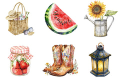 Happy Rustic Summer Clipart - CraftNest - Digital Crafting and Art