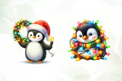 Christmas Penguin Funny Penguin Clipart Bundle - CraftNest - Digital Crafting and Art