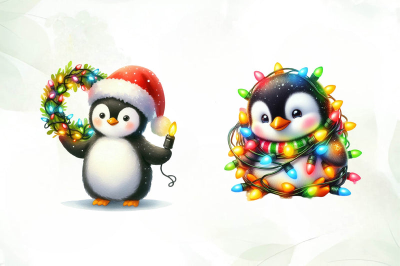 Christmas Penguin Funny Penguin Clipart Bundle - CraftNest - Digital Crafting and Art