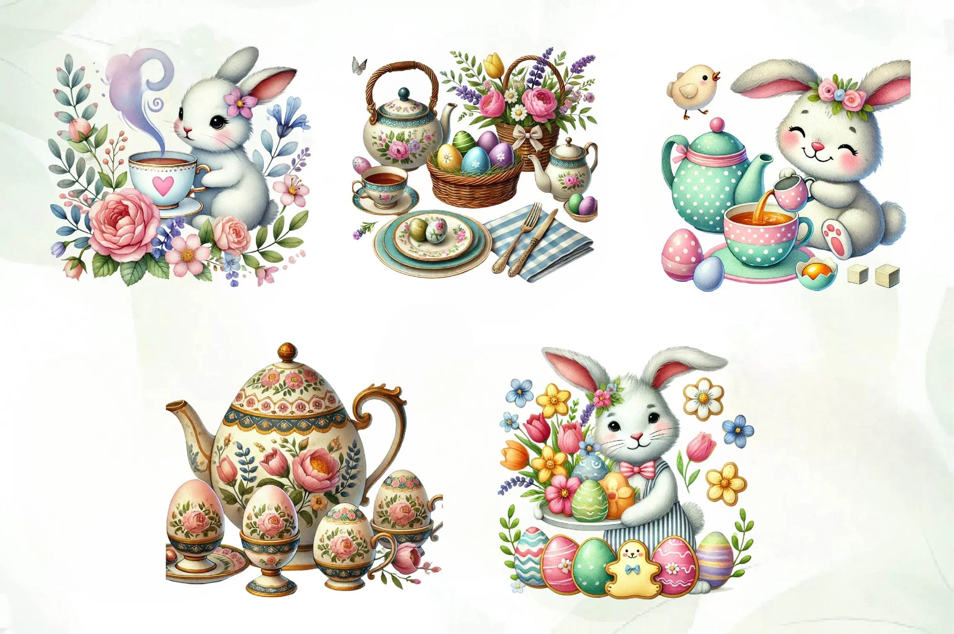 Easter Day Tea Party Clipart Bundle - CraftNest - Digital Crafting and Art