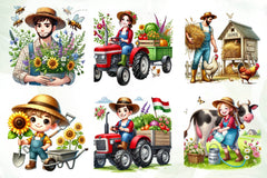 Spring Farmer Clipart Bundle - CraftNest - Digital Crafting and Art