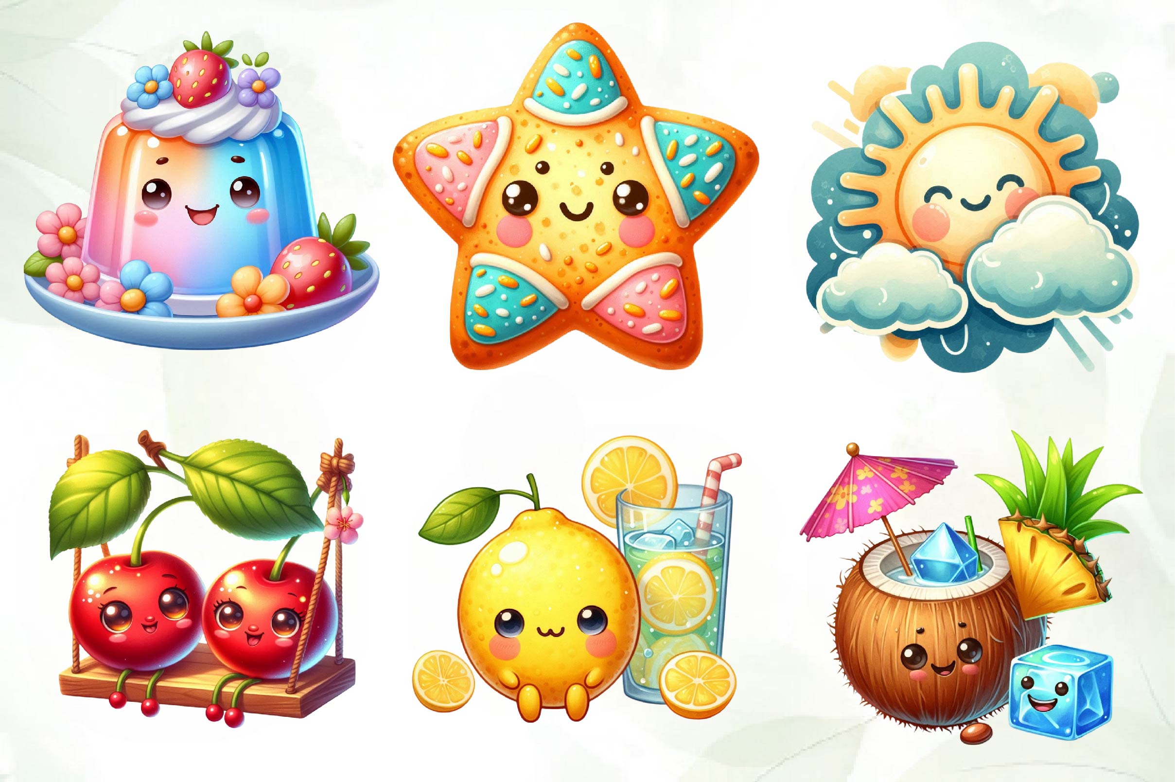 Cute Sweet Summer Clipart Bundle 1 - CraftNest - Digital Crafting and Art