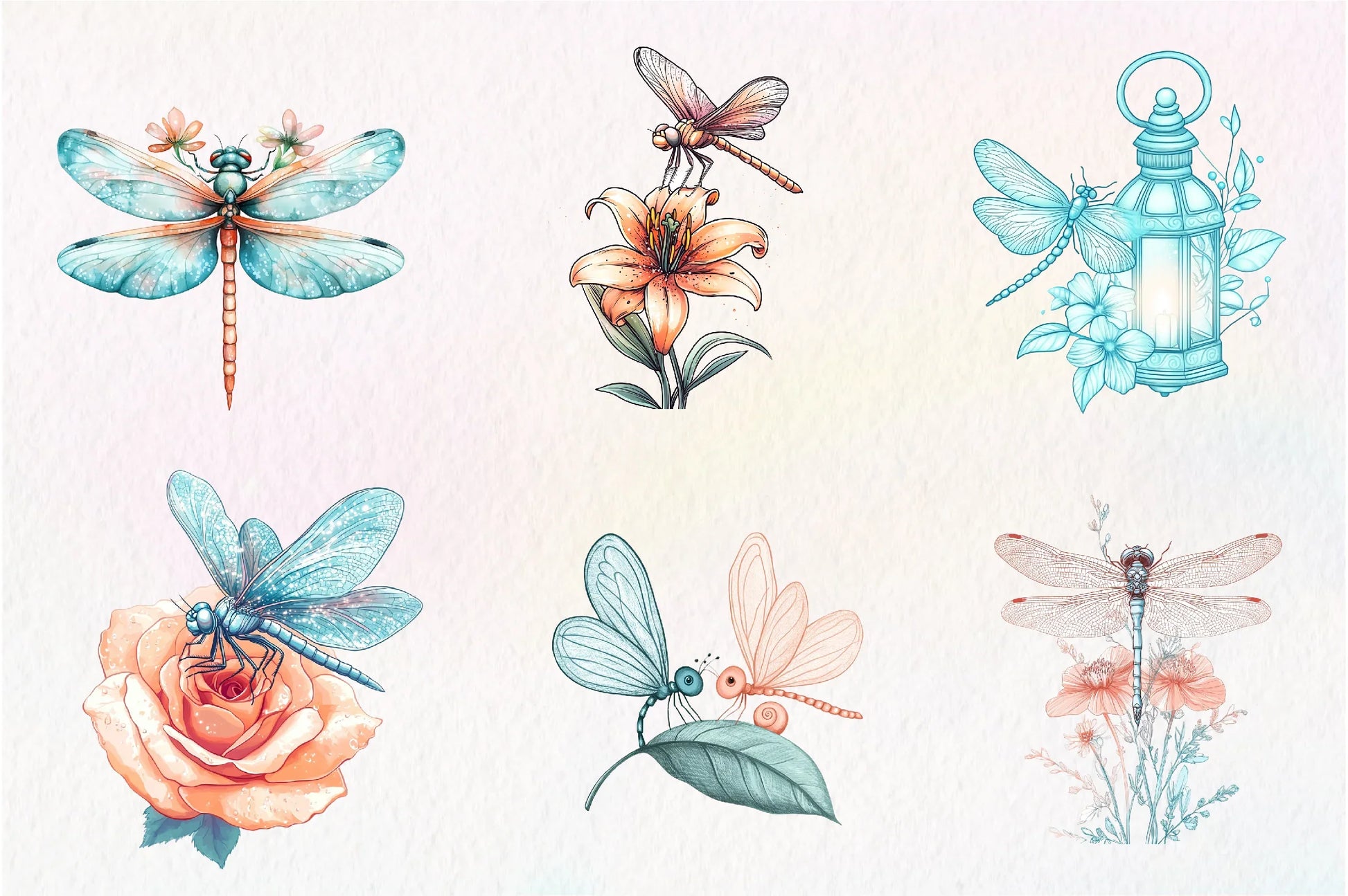 Summer Dragonfly Garden Clipart Bundle - CraftNest - Digital Crafting and Art