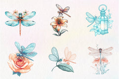 Summer Dragonfly Garden Clipart Bundle - CraftNest - Digital Crafting and Art