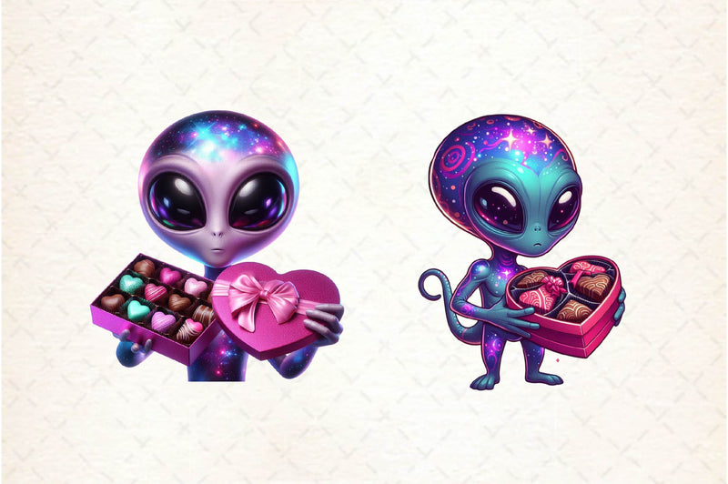 Valentines Day Aliens Clipart Bundle - CraftNest - Digital Crafting and Art