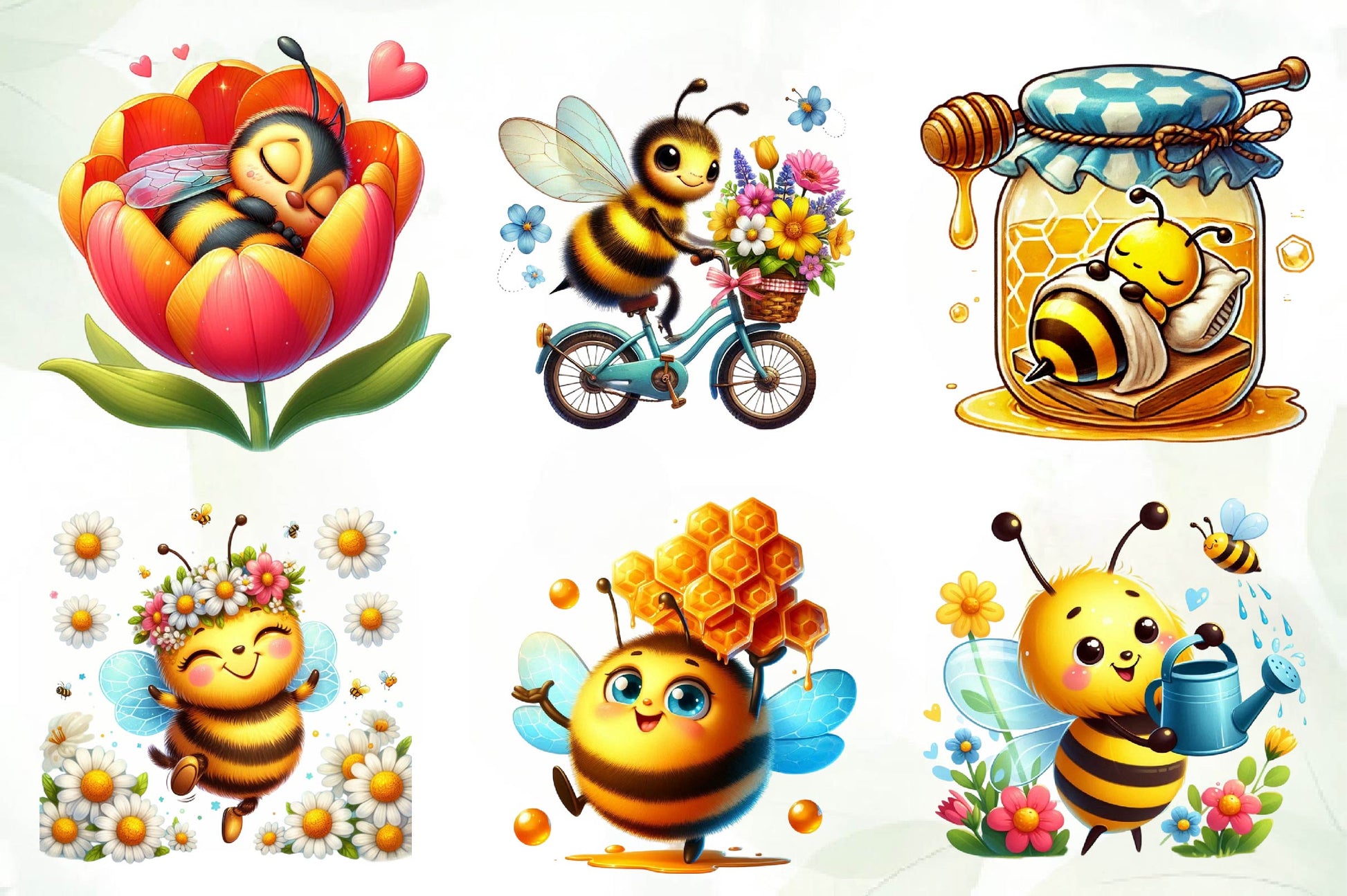 Spring Bees Clipart Bundle 2 - CraftNest - Digital Crafting and Art