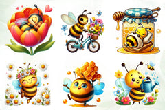 Spring Bees Clipart Bundle 2 - CraftNest - Digital Crafting and Art