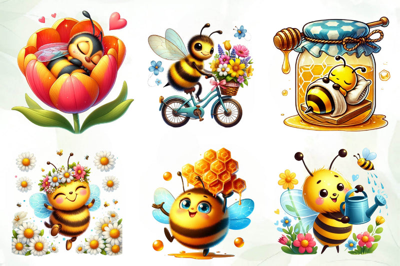 Spring Bees Clipart Bundle 2 - CraftNest - Digital Crafting and Art