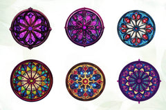 Gothic Rose Window Stained Glass Clipart Bundle - CraftNest - Digital Crafting and Art