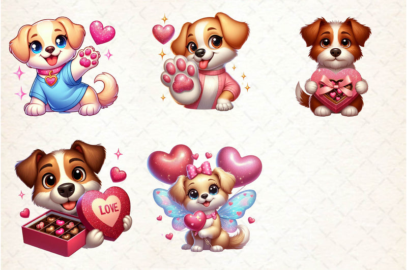 Cute Dog Valentine's Day Clipart Bundle - CraftNest - Digital Crafting and Art