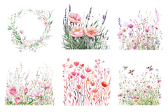 Pink Summer Meadow Clipart Bundle - CraftNest - Digital Crafting and Art
