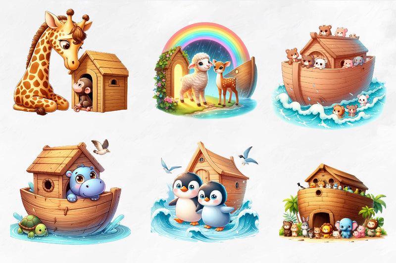 Noah'S Ark Nursery Decor Clipart Bundle - CraftNest - Digital Crafting and Art