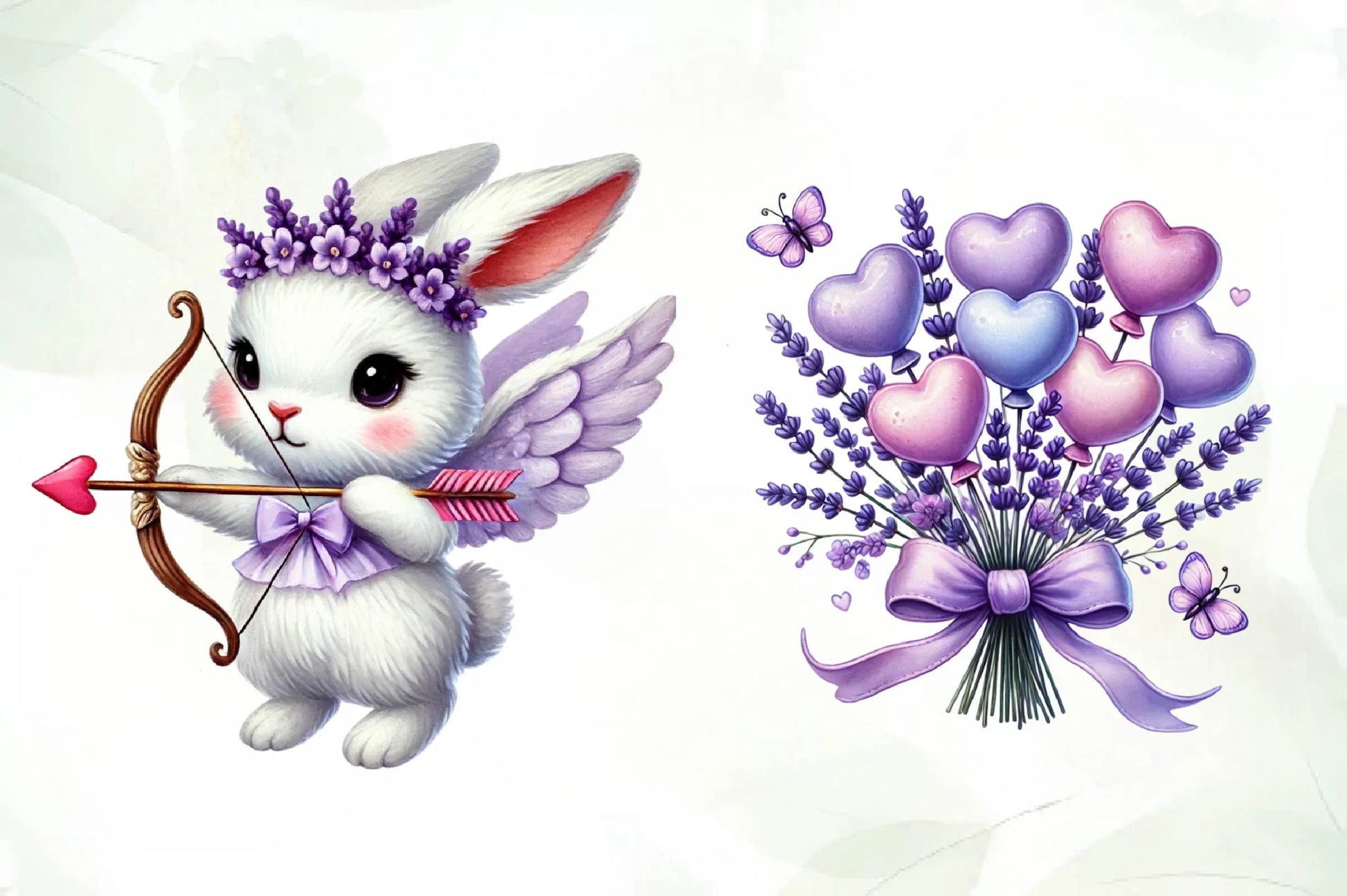 Lavender Valentine Clipart Bundle - CraftNest - Digital Crafting and Art
