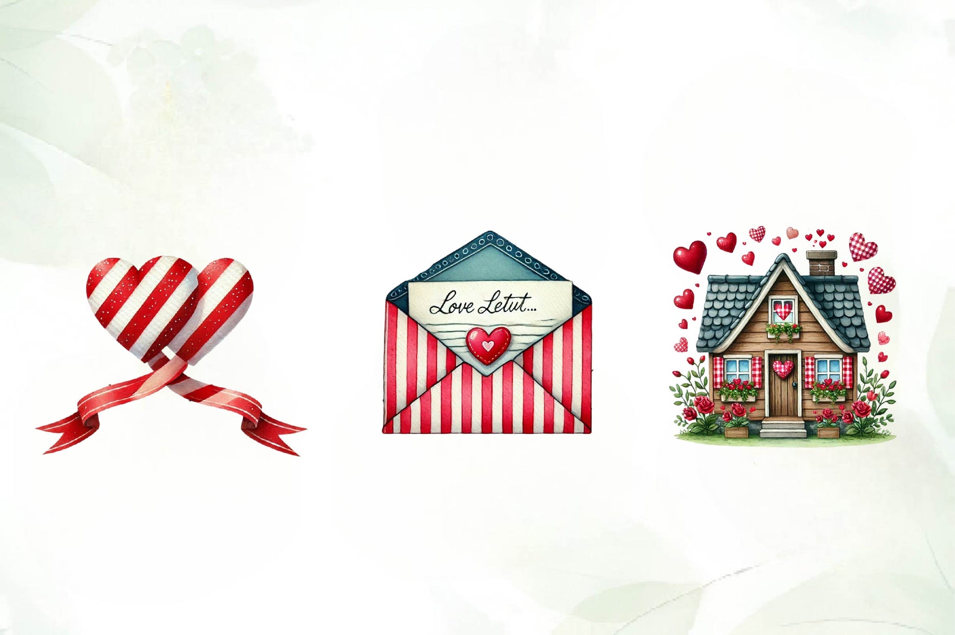 Striped Valentines Clipart Bundle - CraftNest - Digital Crafting and Art