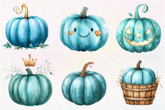 Teal Pumpkins Clipart Bundle - CraftNest - Digital Crafting and Art