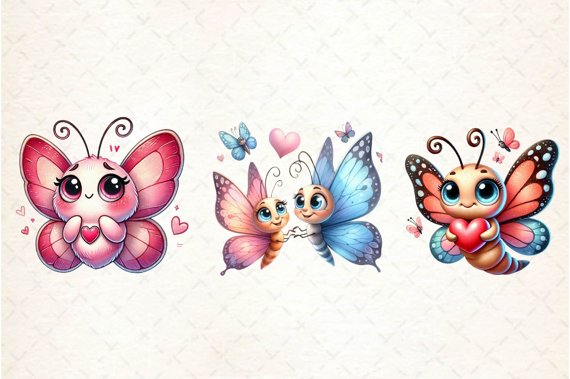 Valentine Butterflies Clipart Bundle - CraftNest - Digital Crafting and Art