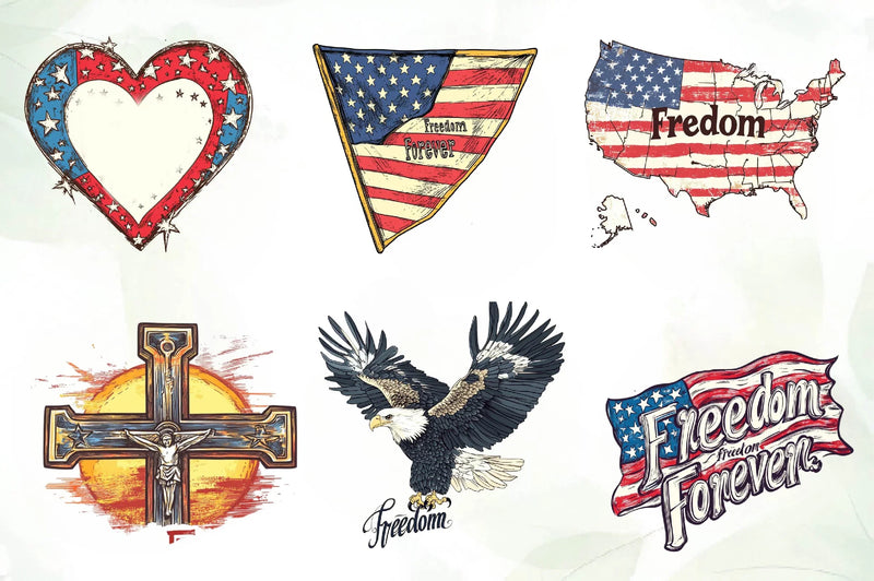 Freedom Forever Memorial Day Design Clipart Bundle - CraftNest - Digital Crafting and Art