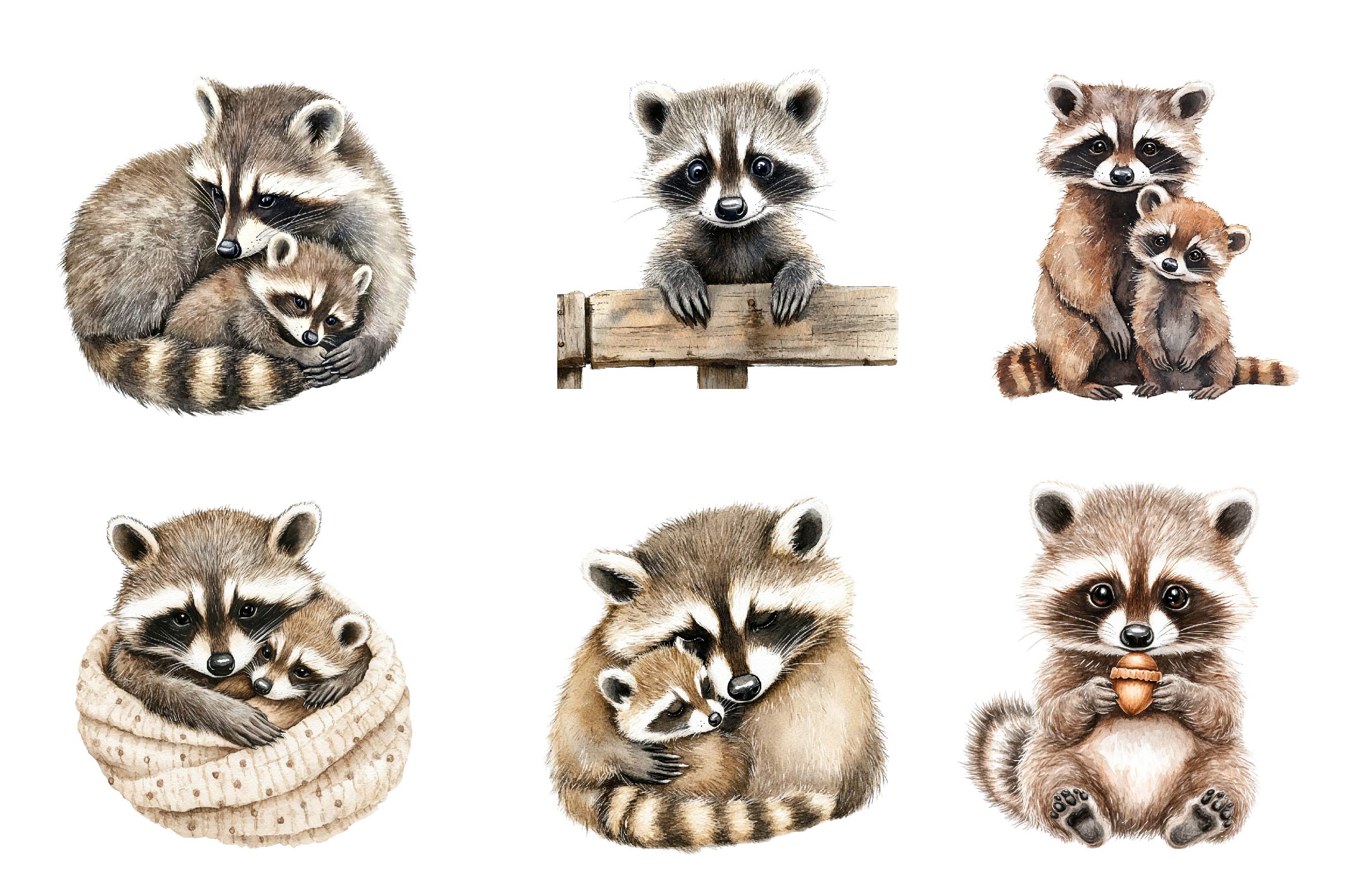 Raccoon & Kit Clipart Bundle - CraftNest - Digital Crafting and Art