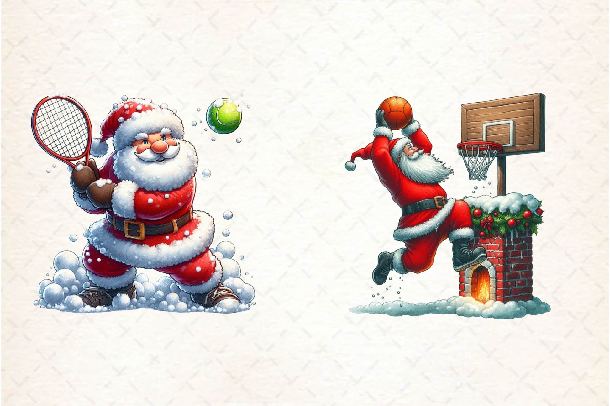 Funny Athlete Santa Clipart Bundle - CraftNest - Digital Crafting and Art