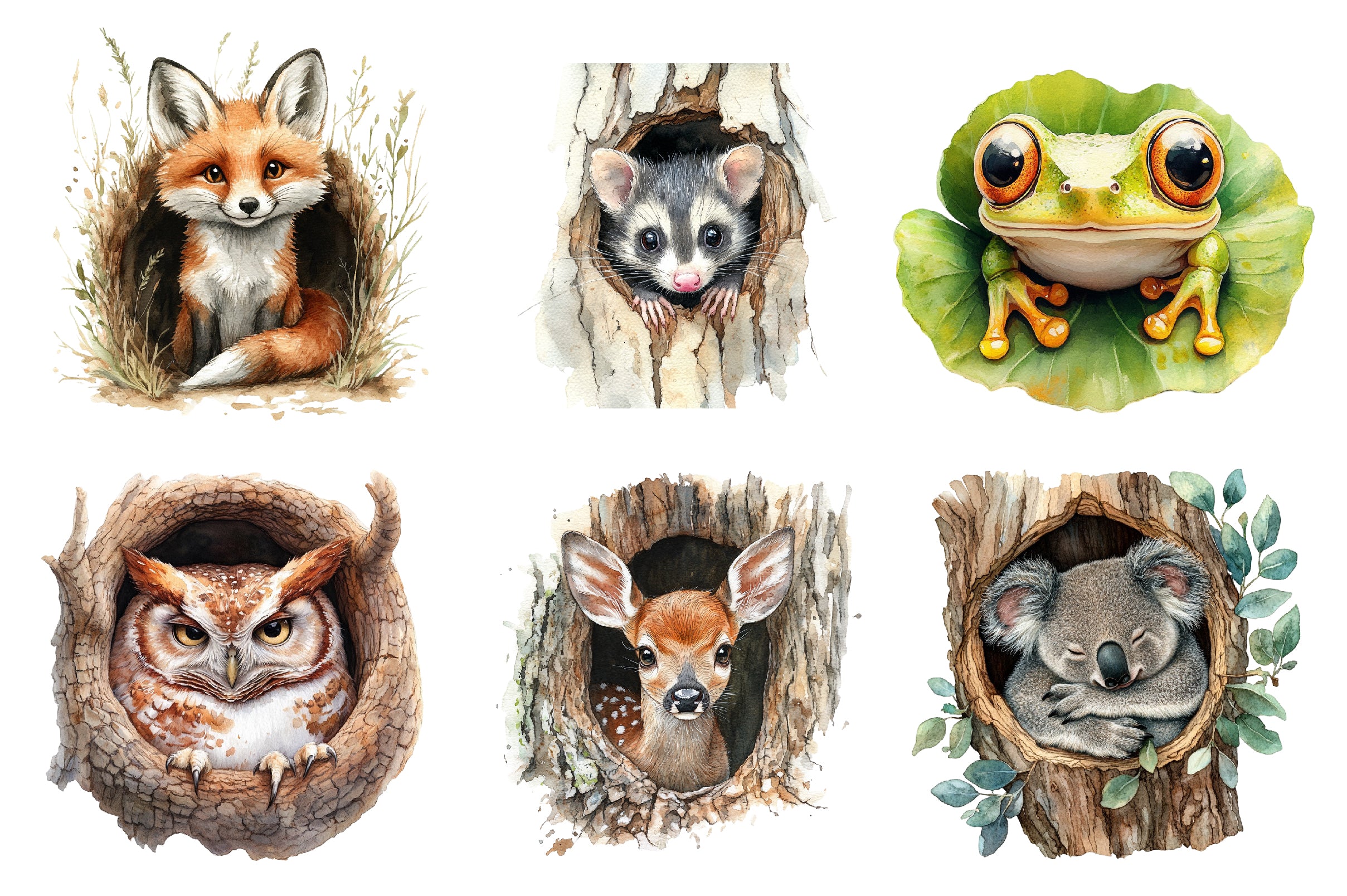 Funny Animals In Hole Clipart Bundle - CraftNest - Digital Crafting and Art