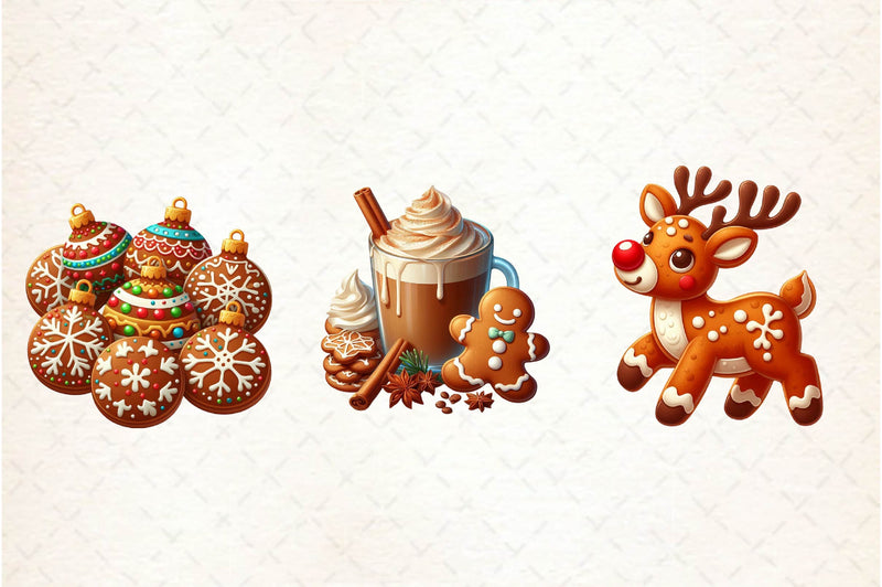 Gingerbread Cookie Christmas Clipart Bundle - CraftNest - Digital Crafting and Art