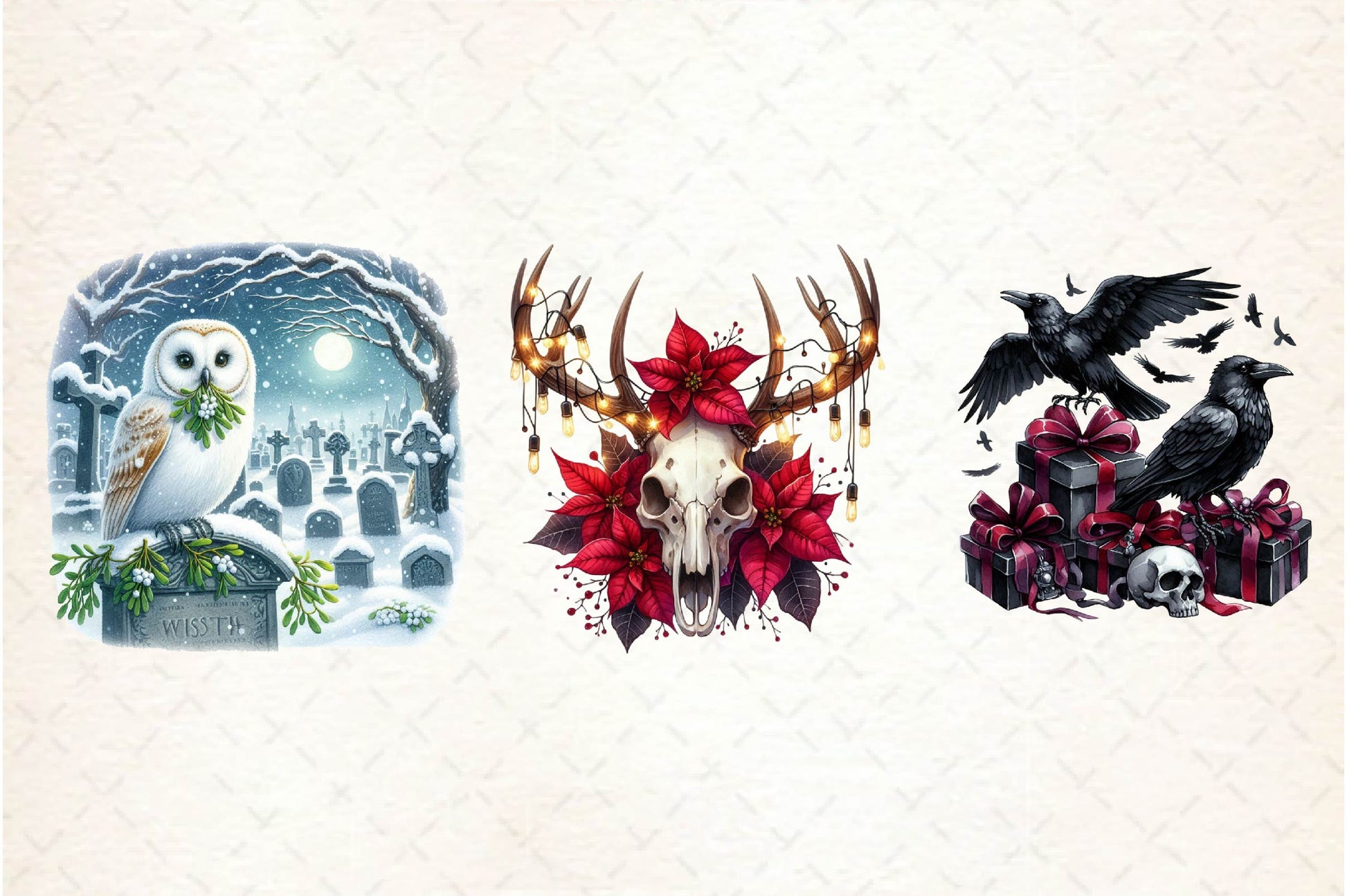 Christmas Gothic Animals Clipart Bundle - CraftNest - Digital Crafting and Art