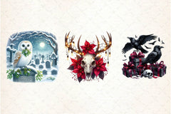 Christmas Gothic Animals Clipart Bundle - CraftNest - Digital Crafting and Art